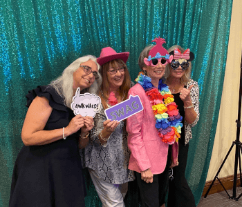 women posing for funny picture